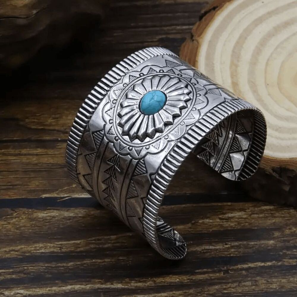 Western Boho Turquoise Cuff Bracelet